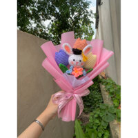 Bó hoa len thỏ tốt nghiệp ( ib shop chọn màu giấy gói )