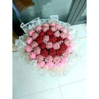 bó hoa lớn hoa hồng giấy nhún