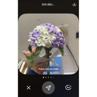 bó hoa lưu ly bằng len