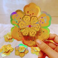 Bộ Hoa Mai 3D Nhũ ( 7cm )