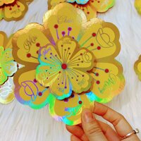 Bộ Hoa Mai 3D Nhũ ( 9cm )