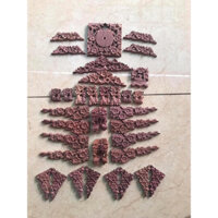 bộ hoa mai gỗ cẩm đục đẹp , phụ kiện lồng chim chào mào