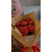 Bó hoa mini handmade đáng yêu - bó hoa giáy đỏ tự gấp