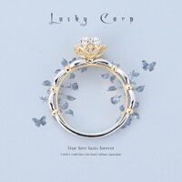 Bó Hoa Moissanite Nhẫn Kim Cương Vàng Tặng Bạn Gái Hợp Thời Trang Châu Âu Mỹ Nữ Nhẫn Kim Cương Bạn Gái Cao Cấp Tất Cả Trận Đấu