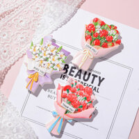 Bó hoa, nam châm tủ lạnh, quà tặng gia đình sáng tạo, nam châm trang trí, nam châm, nam châm tủ lạnh nhựa nhỏ tươi mới và dễ thương, 5DQJ