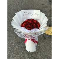 BÓ HOA NHŨ ĐỎ GIẤY TRẮNG 14 BÔNG