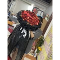 BÓ HOA NHŨ KIM TUYẾN CAO CẤP 30 BÔNG TRÒN BẰNG VẢI VOAN 30 BÔNG KÈM ĐÈN SIÊU ĐẸP SANG CHẢNH GIÁ SỈ RẺ