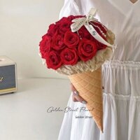 bó hoa ốc quế làm quà tặng