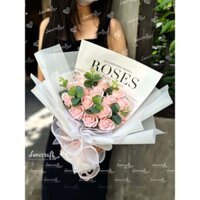 Bó Hoa sáp 15b Chữ Rose ( có thể đổi màu hoa) - Quà tặng sinh nhật đáng yêu