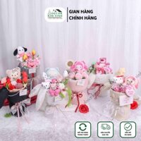 Bó Hoa Sáp Decor Kim Vinh Hoa Thỏ Tai Cụp Dễ Thương (Kèm Thiệp) BST02