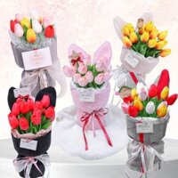 Bó Hoa Sáp Hoa Tulip Nhiều Màu Sắc ( có Thiệp) Hoa Làm Quà Tặng Sinh Nhật Các Dịp Lễ