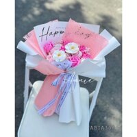 BÓ HOA SÁP MIX TONE HỒNG TRẮNG CAO CẤP - QUÀ TẶNG - HOA SÁP THƠM - HOA SÁP VĨNH CỬU