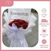 Bó Hoa Sáp Nhũ 10 Bông Đỏ - Tiệm Hoa Xuân