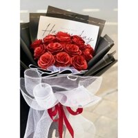 Bó hoa sáp nhũ đỏ siêu xinh