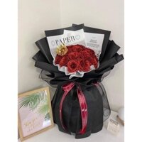 Bó hoa sáp nhũ kèm vương miện