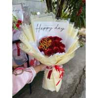 Bó hoa sáp nhũ kim tuyến 10 bông