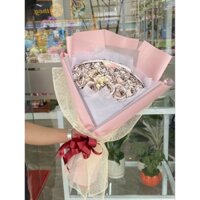 Bó hoa sáp thơm màu nude viền đen phối hoa sáp mix màu. Shop sẵn nhiều màu hoa.gói giấy cao cấp