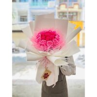 Bó Hoa Sáp Tone Màu Hồng Dễ Thương Dành Tặng Cho Người Thân Yêu MS54 | Tặng kèm túi và thiệp xinh.