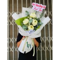 Bó Hoa "Sen Trắng" - 100% Hoa tươi, bó theo phong cách hiện đại, trẻ trung, ship hoả tốc HCM.