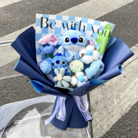Bó hoa Stitch thú bông và thêu (ảnh thật ở cuối shop tự chụp)