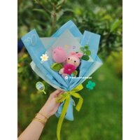 Bó hoa thỏ bằng len cute (ảnh thật)