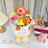 Bó Hoa Thú Nhồi Bông Làm Quà Tặng Cực Xinh Đẹp Đáng Yêu