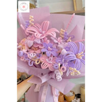 Bó hoa tím kẽm nhung