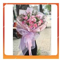 Bó hoa tone hồng sang trọng hoa tặng sinh nhật chúc mừng HOA ĐÔI
