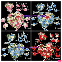 bộ hoa trang trí xe cưới, xe rước dâu bằng vải lụa đẹp( có nam châm)
