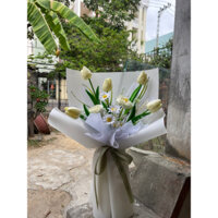 Bó hoa Tulip 5b mix hồng trà cúc tana