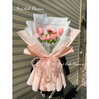 BÓ HOA TULIP CAO CẤP TẶNG THIỆP, CHỮ (GIẤY XỐP HÀN KO NHĂN)