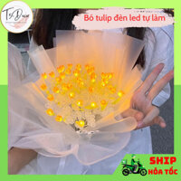 Bó Hoa Tulip đèn LED chiếu sáng nép dọn được thiết kế tay chân phát minh - món quà bồ ý nghĩa vua decor