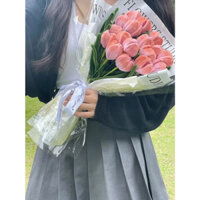 Bó hoa tulip kẽm nhung dùng để chụp ảnh, tặng bạn bè , người thân🌸