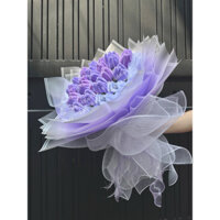 Bó hoa tulip màu tím bằng kẽm nhung làm quà tặng sinh nhật, valentine