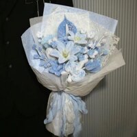 Bó hoa Twist Stick Handmade diy Chất liệu trọn gói Thành phẩm tự làm Băng tan vỡ Hoa hồng xanh Tanabata Quà tặng ngày lễ tình nhân cho bạn trai và Girlfri20240830