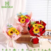 Bó hoa xà phòng hoa hồng HUAYUEJI, Hoa xà phòng thủ công tuyệt đẹp, Bó hoa hồng vĩnh cửu sáng tạo Ngày lễ tình nhân