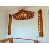 Bộ Hoành phi câu đối gỗ gõ