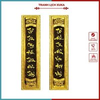 Bộ Hoành Phi câu đối treo phòng thờ, tranh gỗ tráng gương treo tường, trang trí nội thất