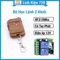 Bộ học lệnh 2 kênh 12V RF315Mhz + tay phát