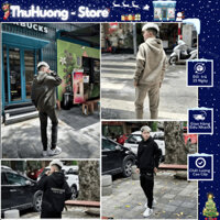 Bộ Hoodie Nỉ ESEN  Logo Ni Nổi Nỉ Trần Bông Mũ 2 Lớp Dày Dặn Năng 1kg _Bộ Quần Áo Nỉ Nam Nữ Cao Cấp