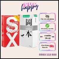 Bộ Hộp 10 Bao Cao Su Có Gai Sagami Xtreme Feel Long Và HỘP 10 BAO CAO SU SIÊU MỎNG OKAMOTO PURITY