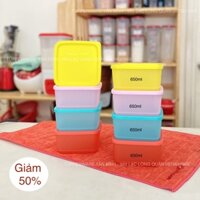 Bộ Hộp Bảo Quản Thực Phẩm Small Square Round 4 Hộp -Tupperware Lạc Long Quân ( sản phẩm có mã check chính hãng)