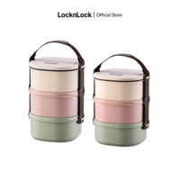 Bộ hộp cơm 3 tầng bằng nhựa Lock&Lock lunch box có quay xách size S,M