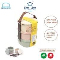Bộ Hộp Cơm 3 Tầng Lock & Lock Bằng Nhựa HPL770 - Size S (136 x 126 x180 mm)- Hàng Chính Hãng Live Joy