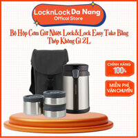 Bộ hộp cơm giữ nhiệt 2000ml LocknLock Easy Take Lunch Box Chính hãng LHC8034