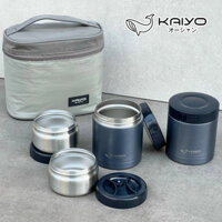 Bộ hộp cơm giữ nhiệt Kaiyo 1200ml inox 304 kèm túi