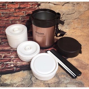 Bộ hộp cơm giữ nhiệt Lock&amp;Lock Multi-Use Vacuum Lunch - LHC6170FU Pink Gold