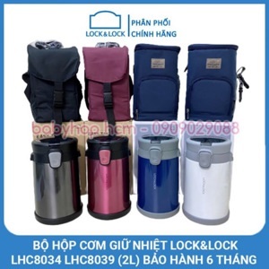 Bộ hộp cơm giữ nhiệt Lock&Lock Easy Carry LHC8039 2L