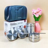 Bộ Hộp Cơm Giữ Nhiệt Lock&Lock LHC8016 (1150ml) - Chất liệu inox không gỉ tặng túi đựng hộp cơm