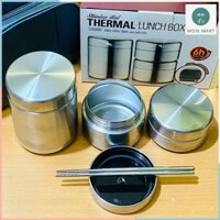 Bộ hộp cơm giữ nhiệt Lock&Lock 3 món kèm túi 1150ml, hộp cơm văn phòng inox 304 cao cấp